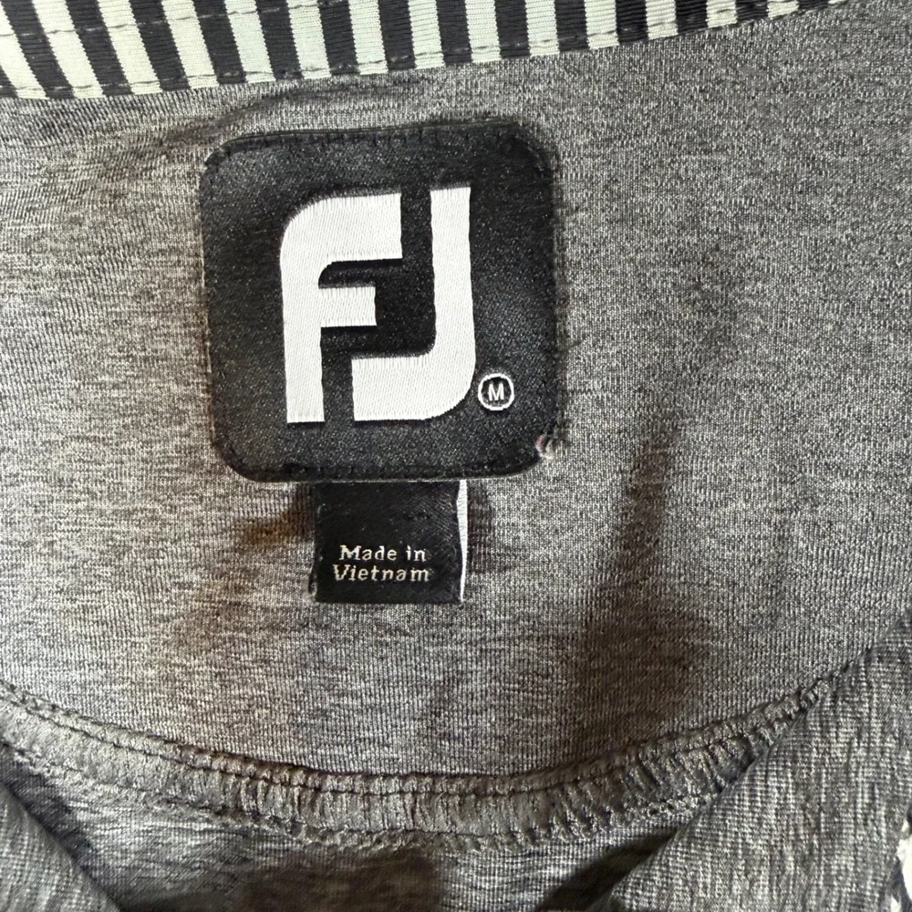 FootJoy Gray Golf Polo Mens Large‎ Black 9 Cup Racine WI Performance Shirt
